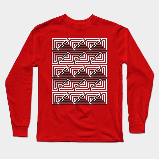 Celtic Interwoven Rectangular Knot Pattern 3 Long Sleeve T-Shirt by taiche